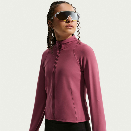 Kids' Long Sleeves Shirts-Nike, Nike Mavn, Girls' Dri-FIT Fitted Full-Zip Long-Sleeve Top