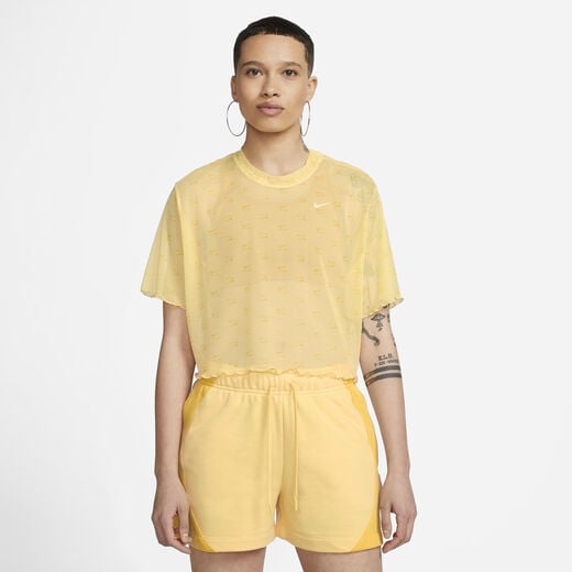 T-Shirts & Tops-Nike, Nike Air, Women's Printed Mesh Short-Sleeve Crop Top T-Shirts & Tops-Nike, Nike Air, Women's Printed Mesh Short-Sleeve Crop Top