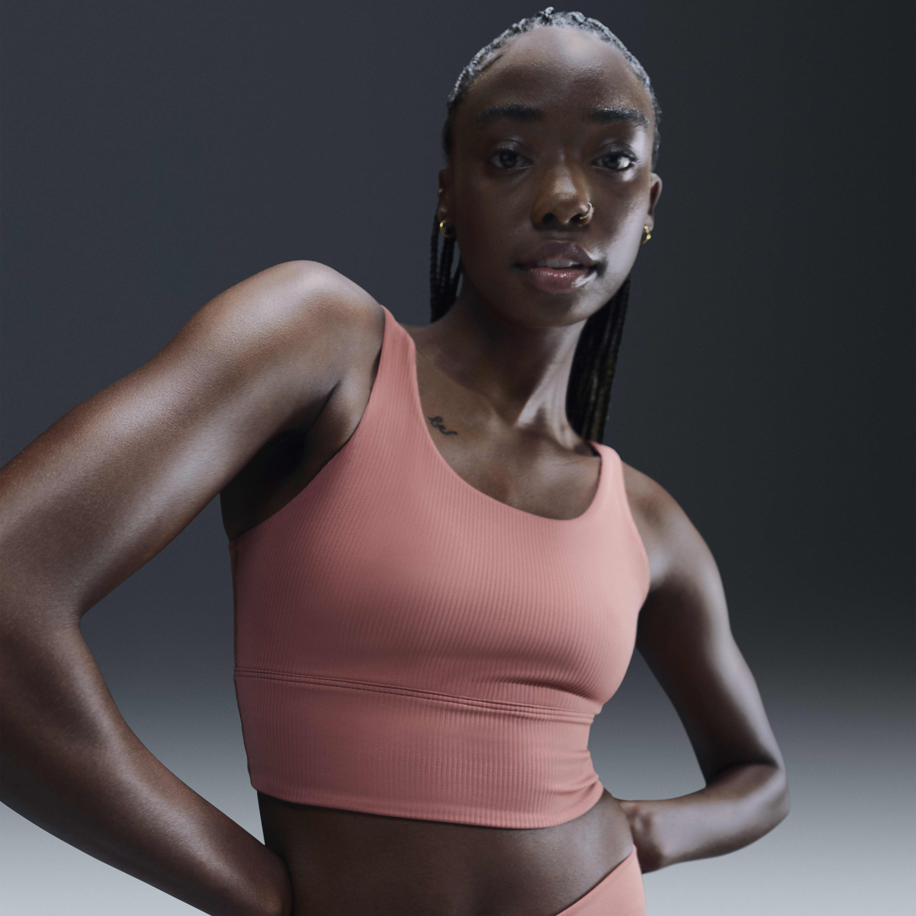 Buy Nike Zenvy Rib Women s Light Support Padded Longline Sports Bra Nike Qatar Official