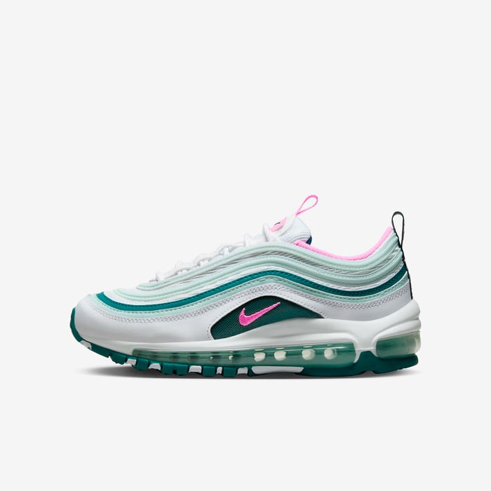 Buy Nike Air Max 97 Older Kids' Shoes White/Geode Teal/Jade Ice