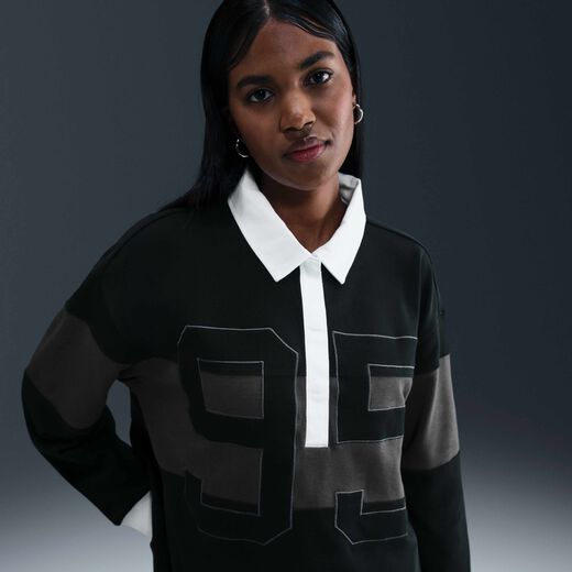 New In Women's-Nike, Nike Sportswear, Women's Long-Sleeve Graphic Polo Top