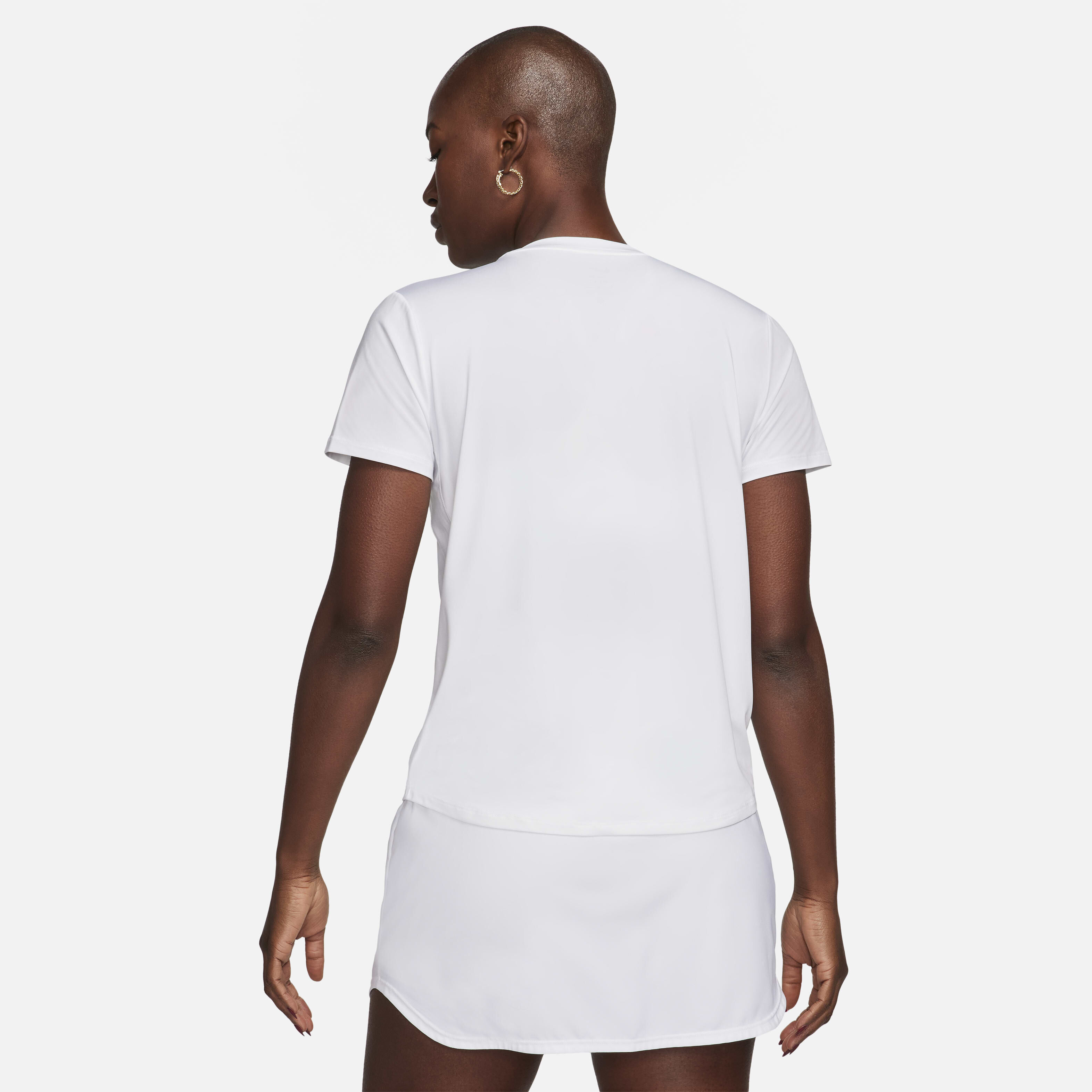 ★★Nike★★ One Classic Dry Fit Short Sleeve Top W White Bl Nike Women's One Classic Short-Sleeve Dri-FIT Top - White