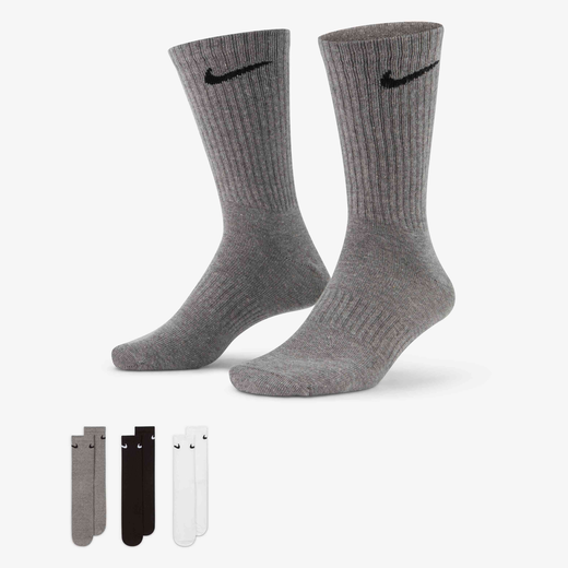 Training & Gym Socks-Nike, Nike Everyday Lightweight, Training Crew Socks (3 Pairs)
