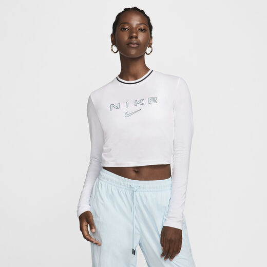 T-Shirts & Tops-Nike, Nike Sportswear Chill Knit, Women's Slim Long-Sleeve Cropped Graphic T-Shirt T-Shirts & Tops-Nike, Nike Sportswear Chill Knit, Women's Slim Long-Sleeve Cropped Graphic T-Shirt