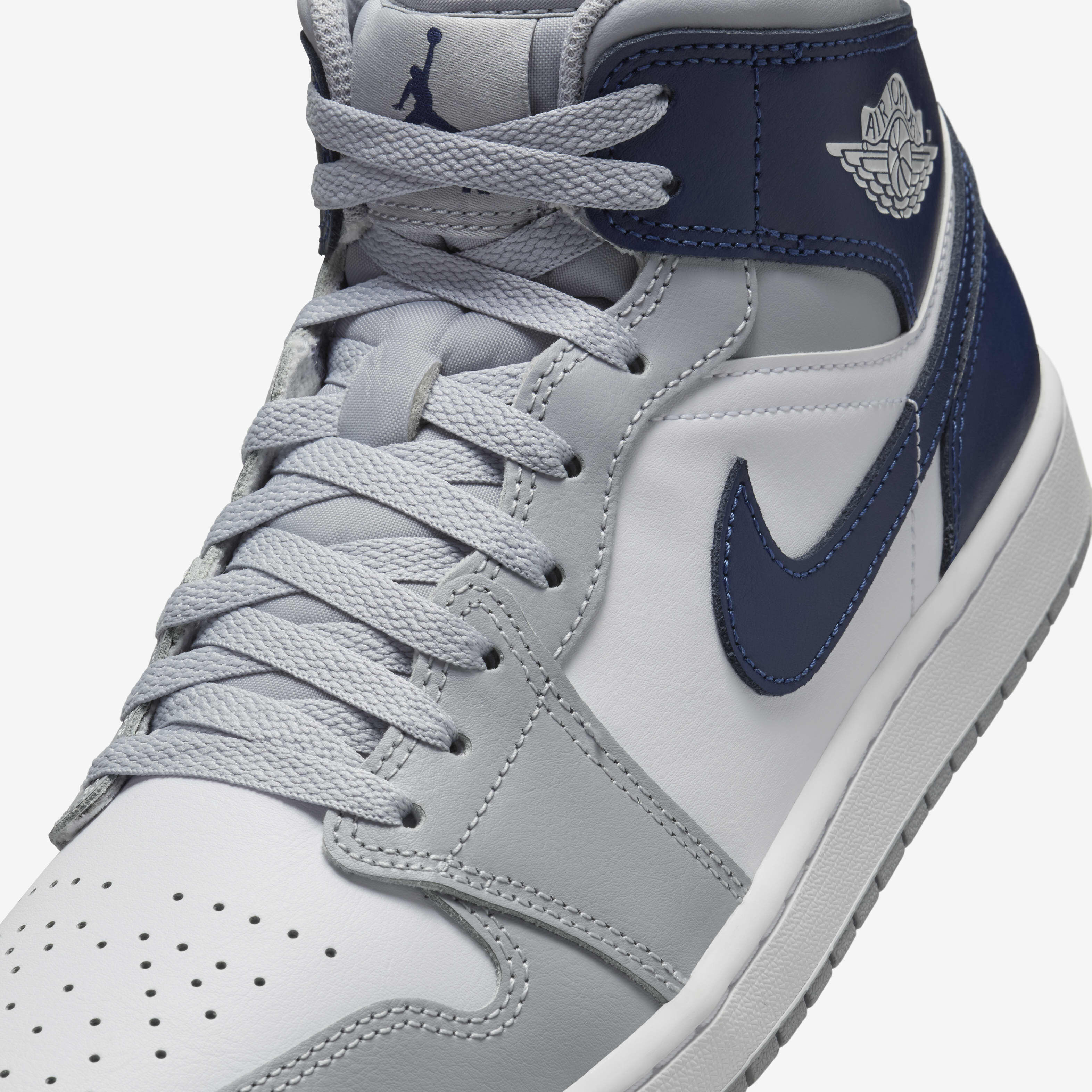 Buy Air Jordan 1 Mid Men's Shoes - White/Wolf Grey/Midnight