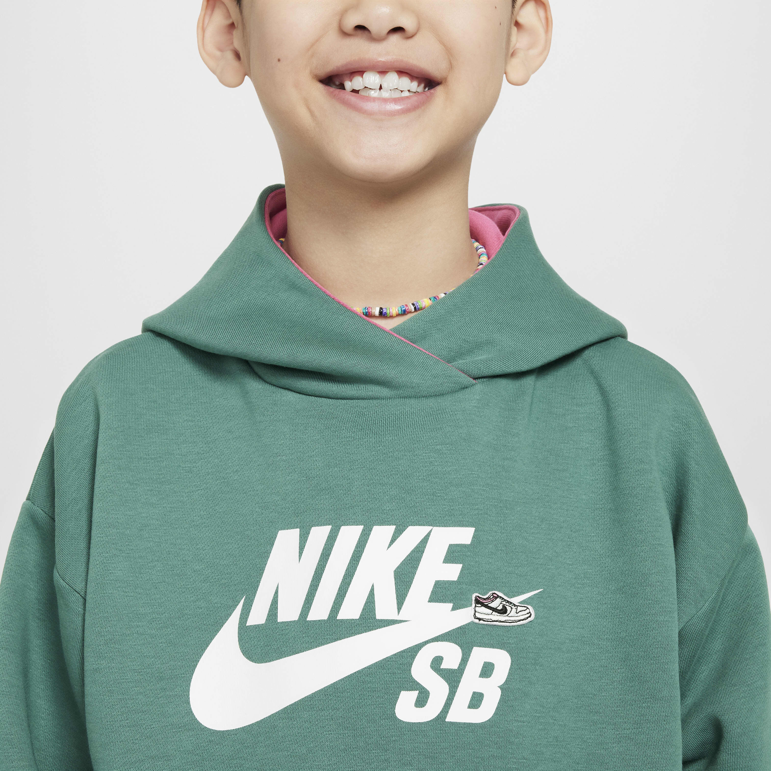 Buy Nike SB Icon Fleece EasyOn Older Kids Oversized Pullover Hoodie Nike Qatar Official