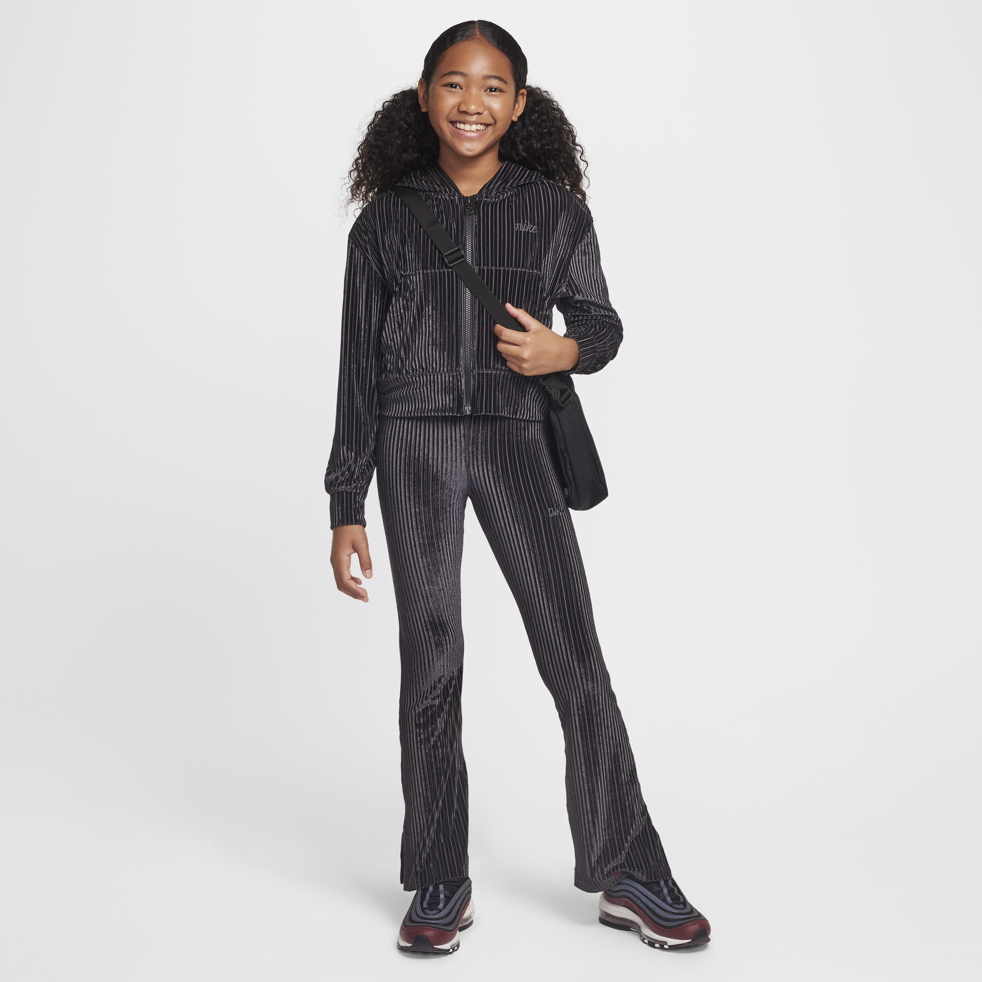 Buy Nike Sportswear Older Kids Girls Full Zip Ribbed Hoodie Nike Qatar Official