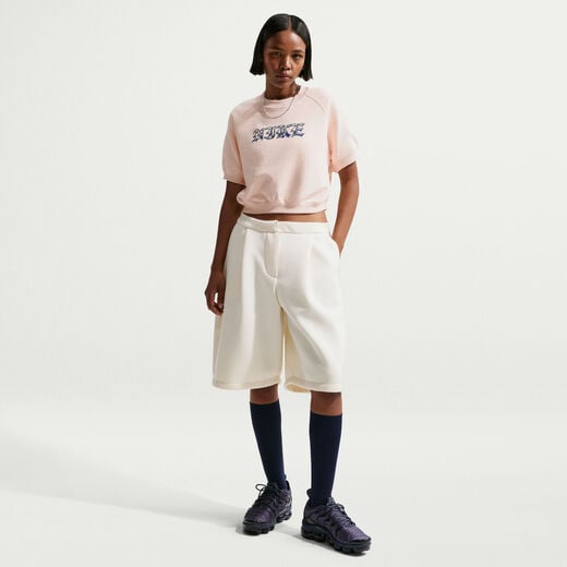 Women's Hoodies & Sweatshirts-Nike, Nike Sportswear, Women's Loose Short-Sleeve French Terry Crew-Neck Sweatshirt