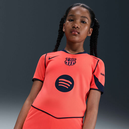 New In Kids' Kits & Jerseys-Nike, F.C. Barcelona 2025/26 Stadium Third, Older Kids' Nike Dri-FIT Total 90 Football Replica Shirt
