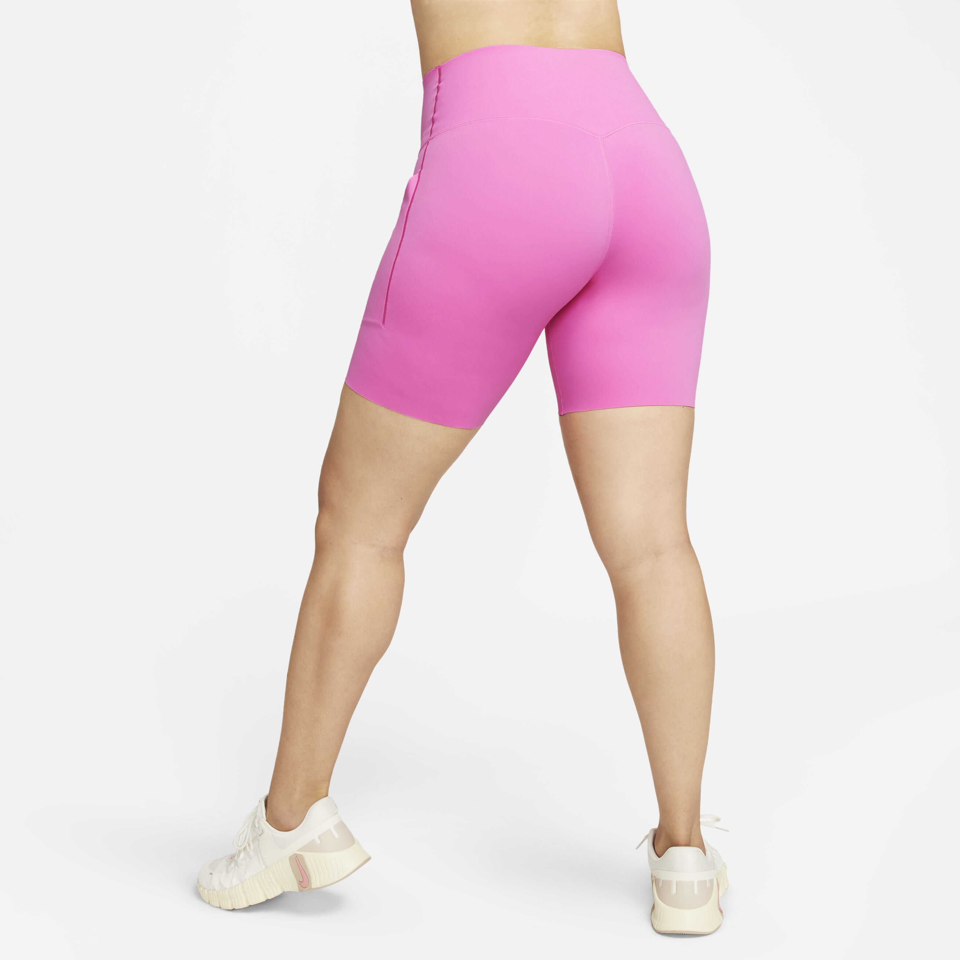Buy Nike Universa Women s Medium Support High Waisted 20cm approx. Biker Shorts with Pockets Nike Qatar Official