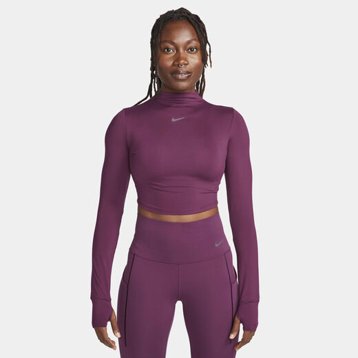 T-Shirts & Tops-Nike, Nike Dri-FIT One Luxe, Women's Long-Sleeve Cropped Top