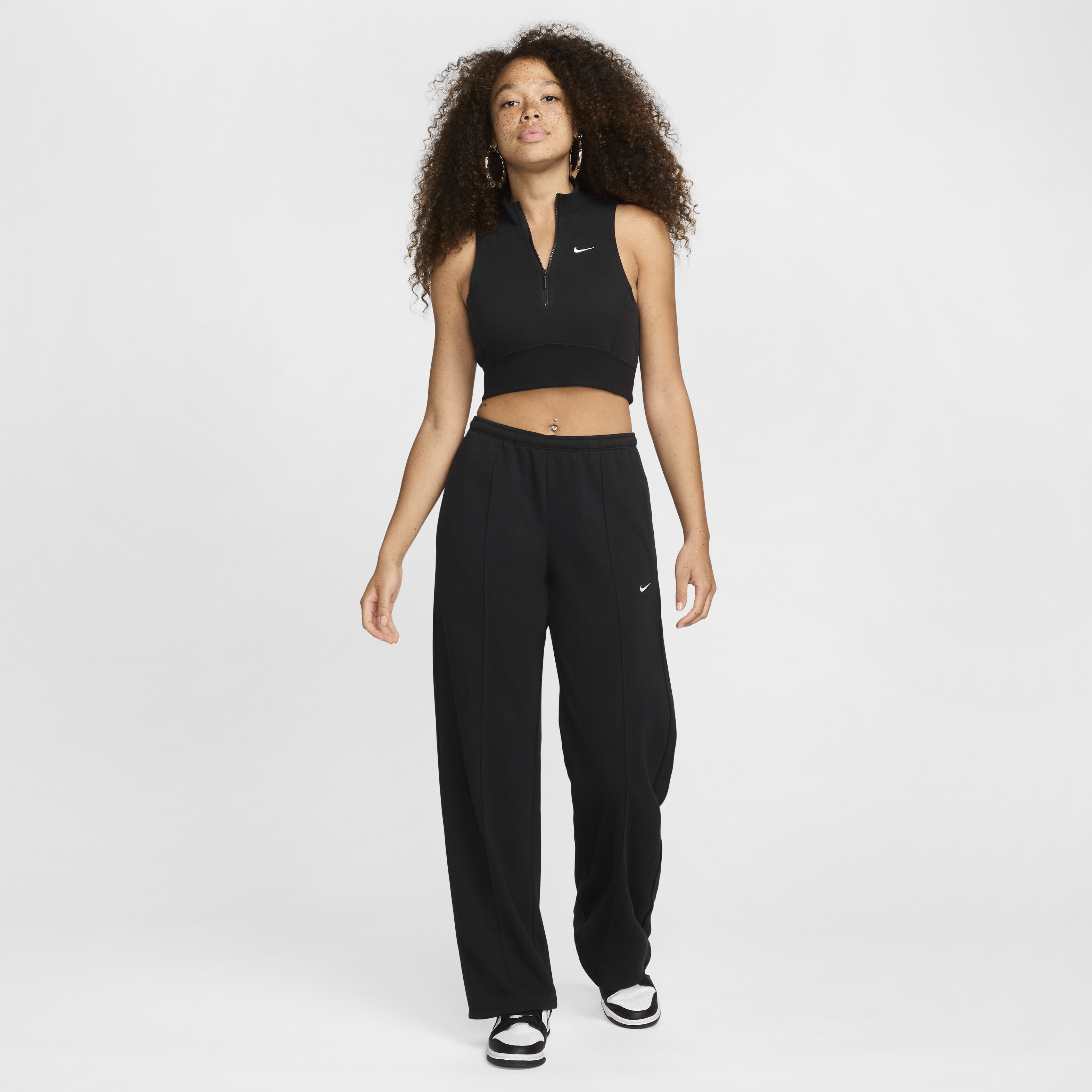 Nike cropped french terry training top cheap