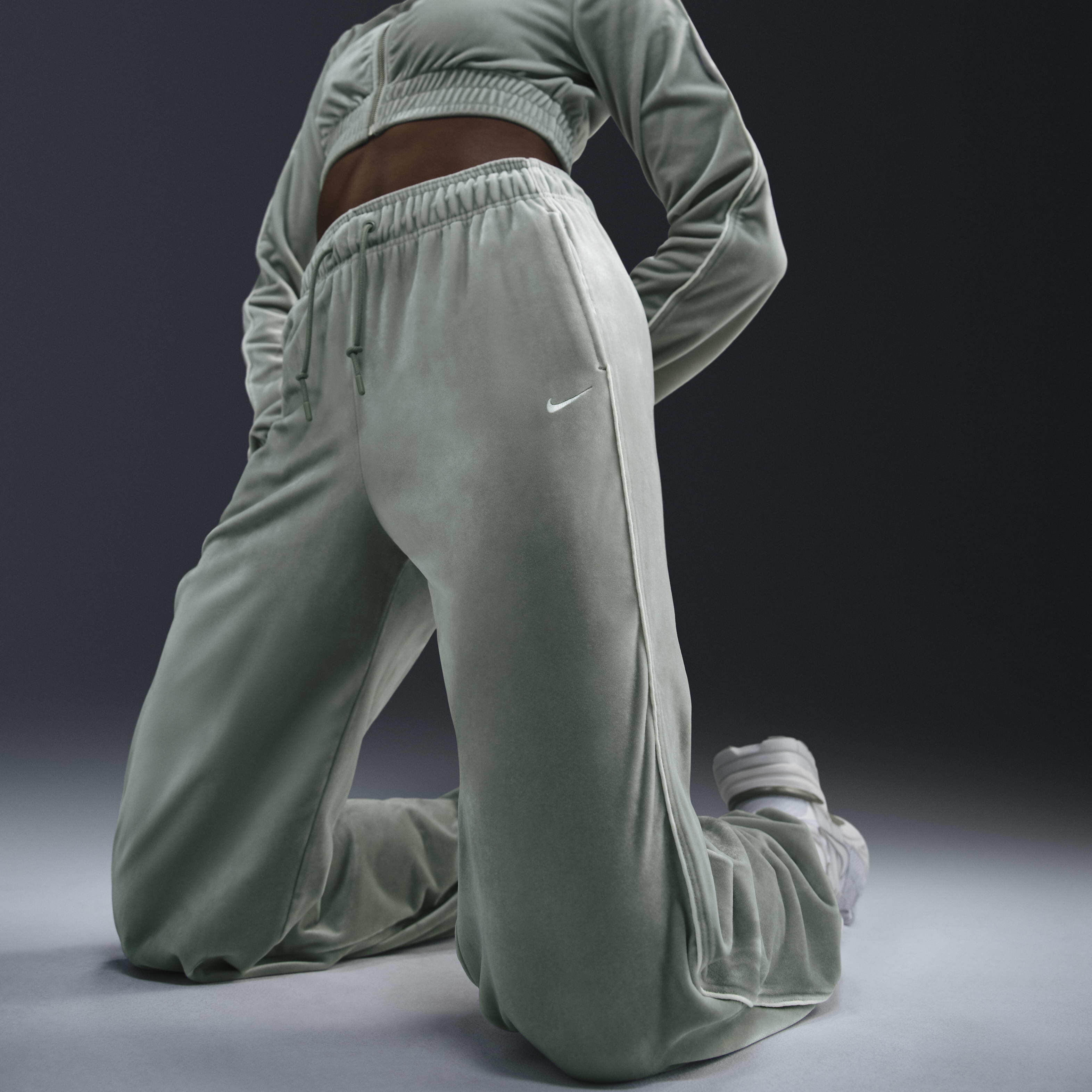 Buy Nike Sportswear Collection Women s Mid Rise Velour Joggers Nike Qatar Official