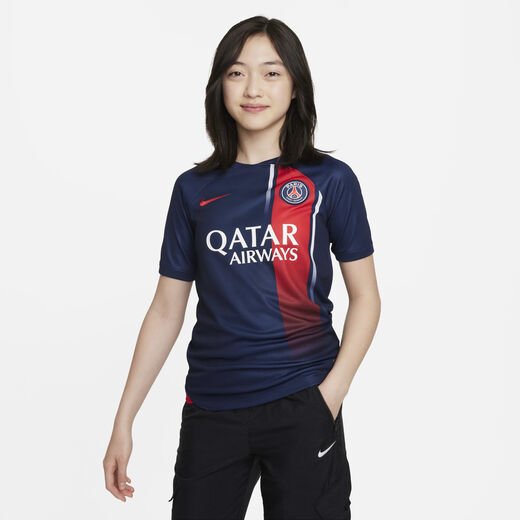Kits & Jerseys-Nike, Paris Saint-Germain 2023/24 Stadium Home, Older Kids' Nike Dri-FIT Football Shirt