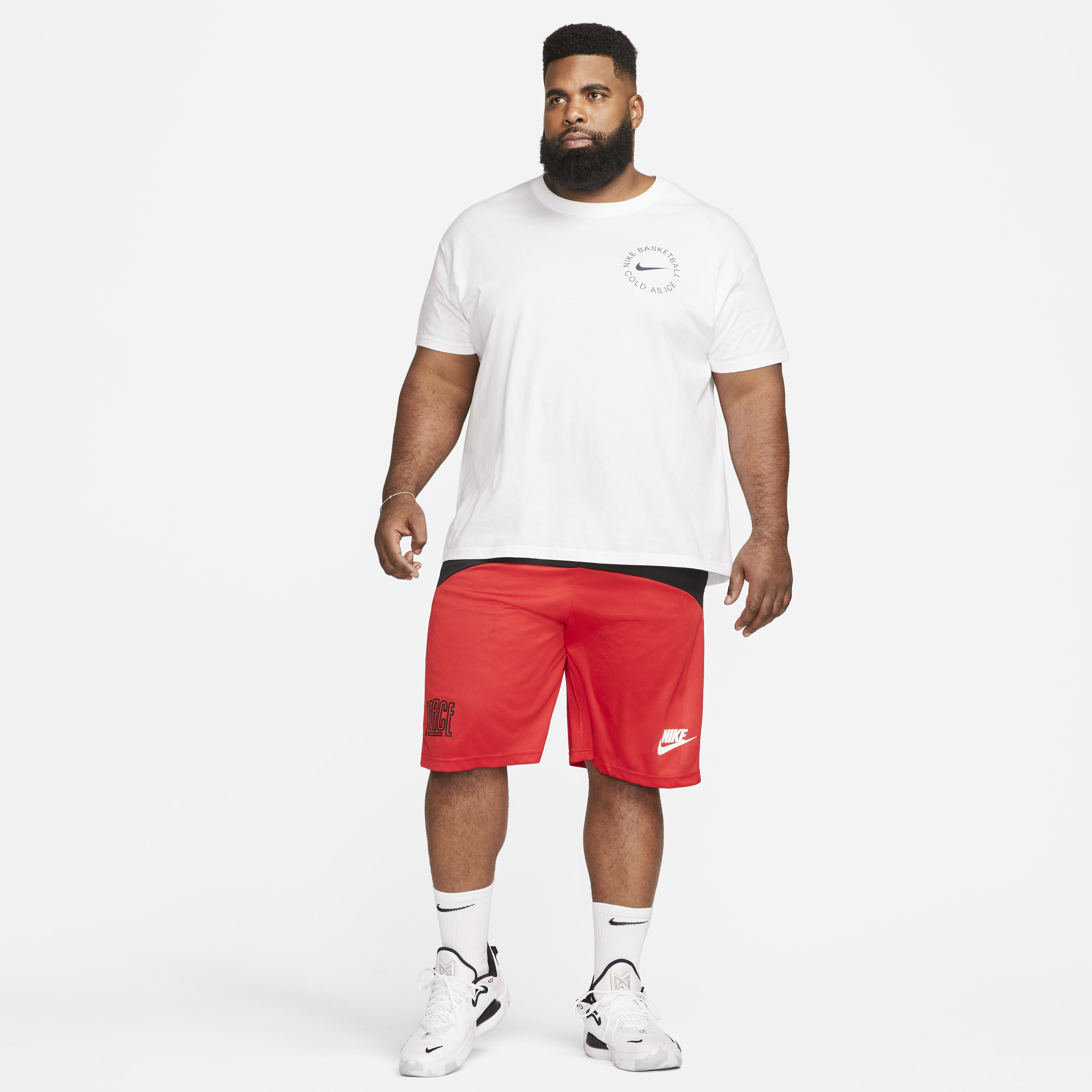 Nike cortez on feet with shorts top