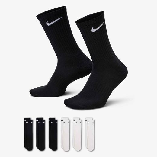 Women's Socks-Nike, Nike Everyday Cushioned, Training Crew Socks (6 Pairs)