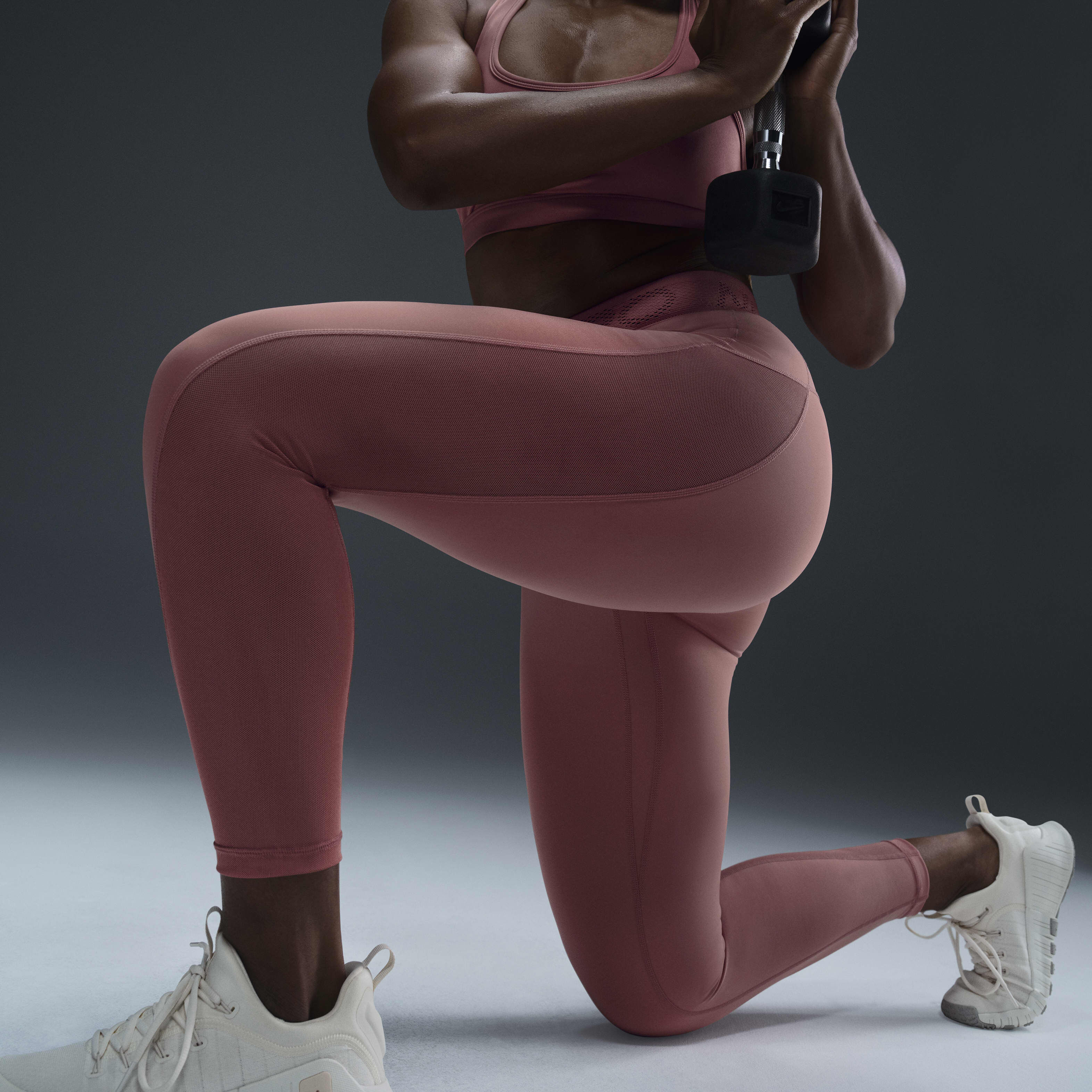 Buy Nike Pro Women s Mid Rise 7 8 Mesh Panelled Leggings Nike Qatar Official
