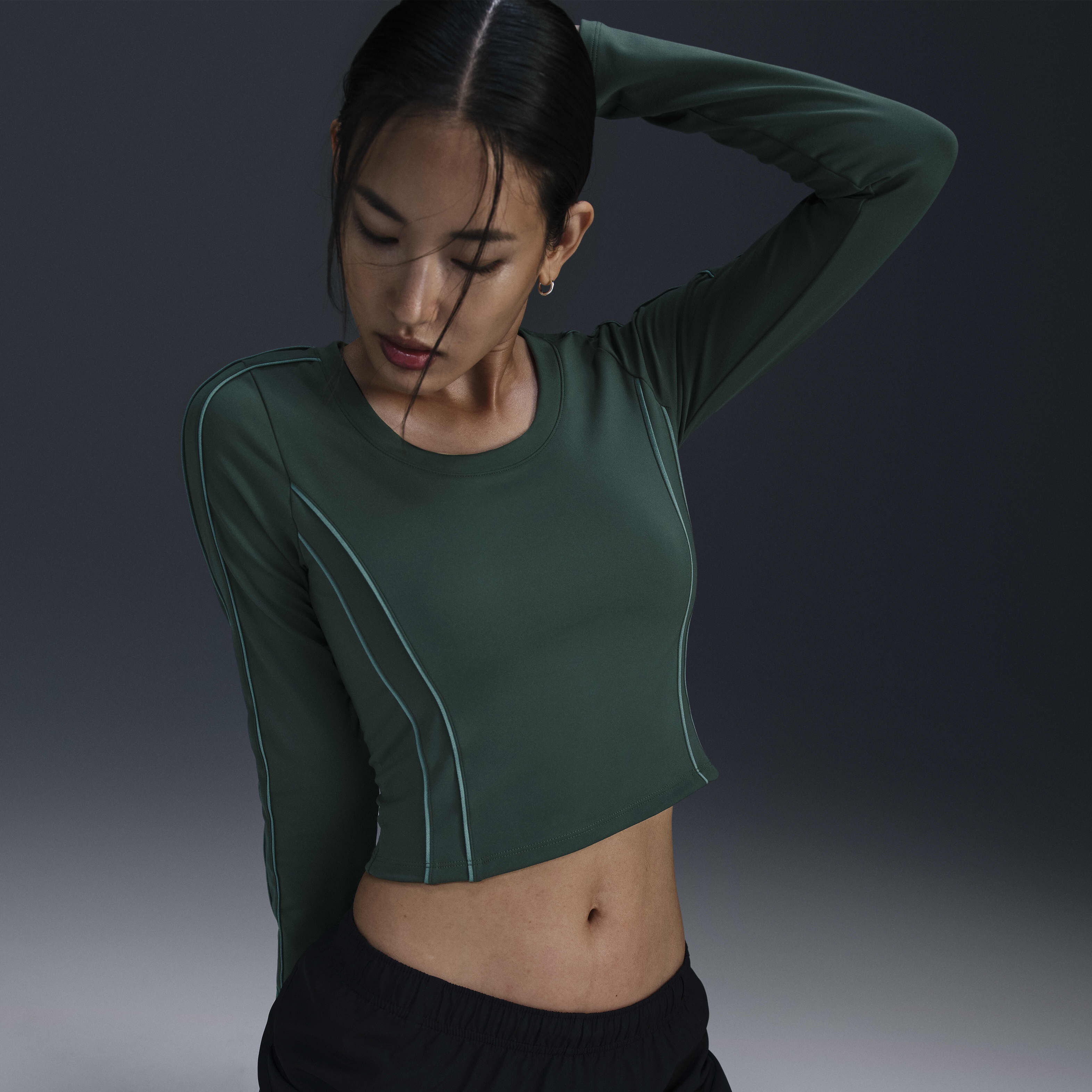 Buy Nike One Fitted Women s Dri FIT Long Sleeve Cropped Top Nike Qatar Official