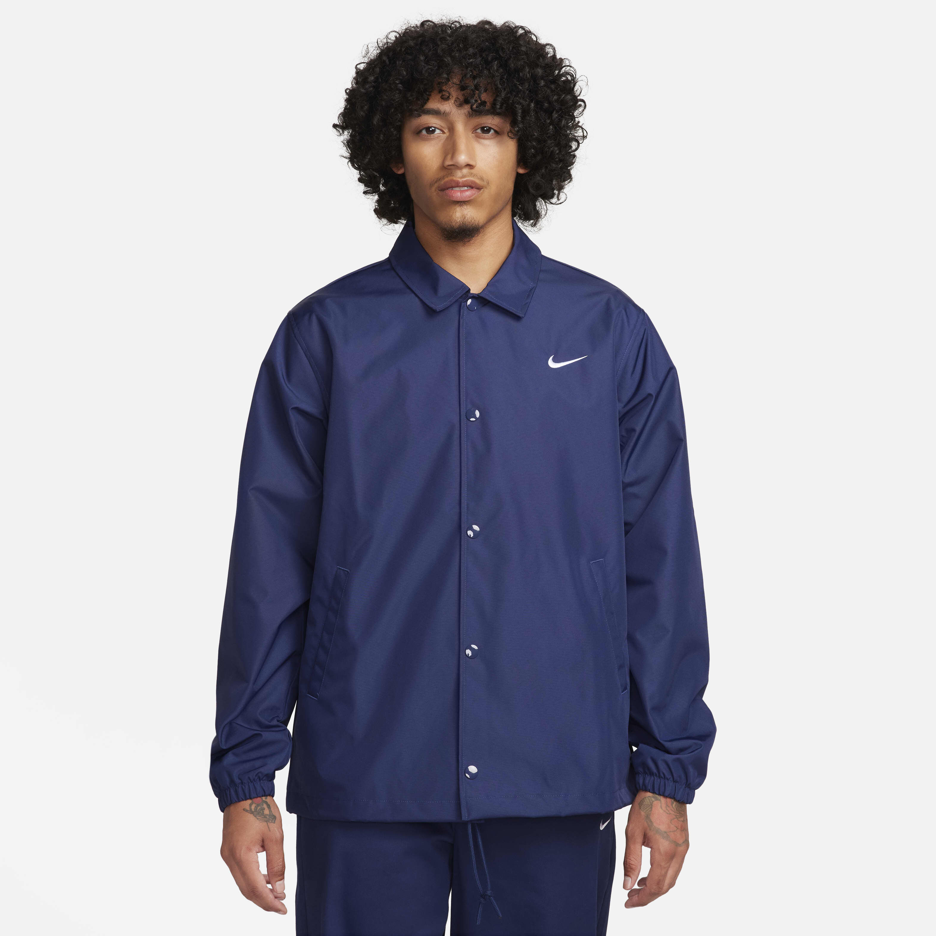 Buy Nike Authentics Men's Lined Coaches Jacket Midnight Navy/White