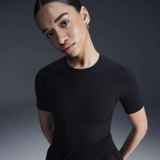 Women's Graphic T Shirts Sale-Nike, Nike Zenvy Rib, Women's Dri-FIT Short-Sleeve Top