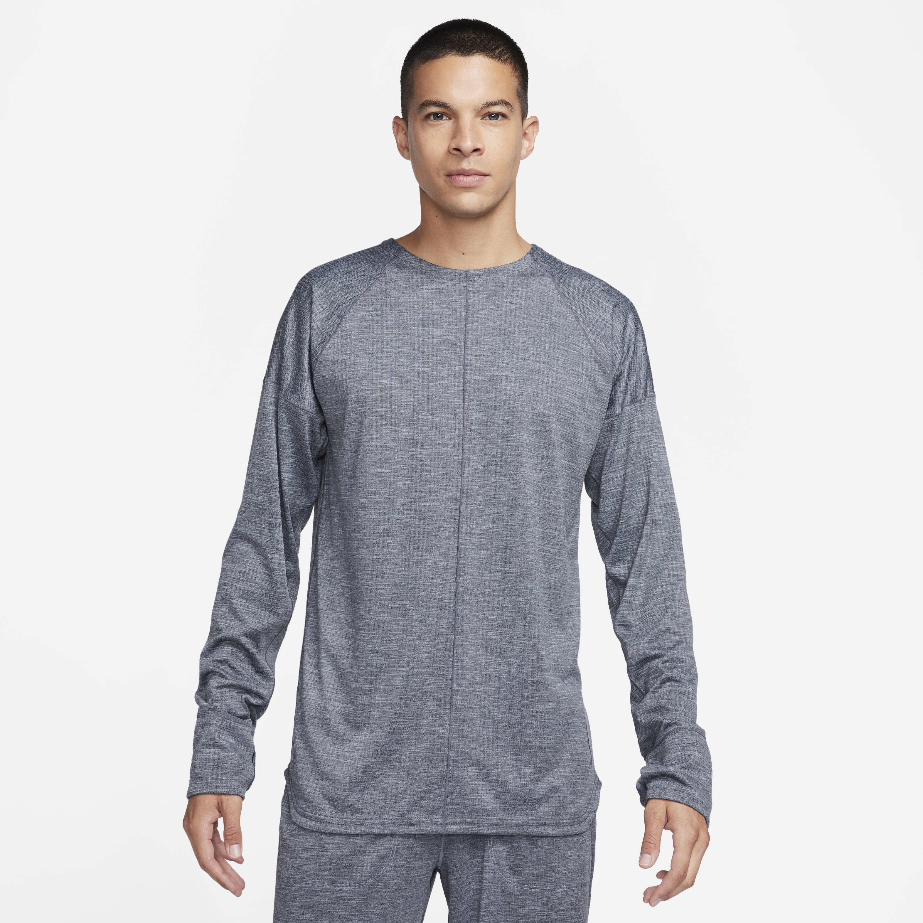 Buy Nike Yoga Men's Dri-FIT Crew Top - Cool Grey/Heather