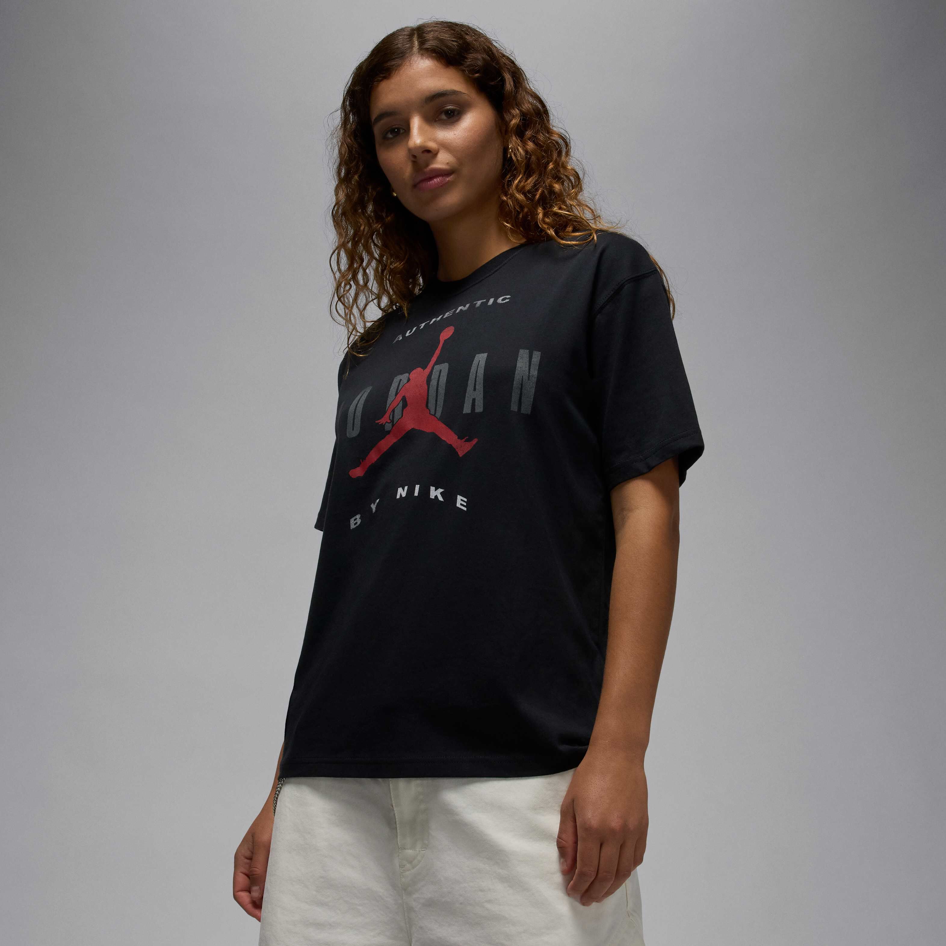 red and black jordan shirt women's