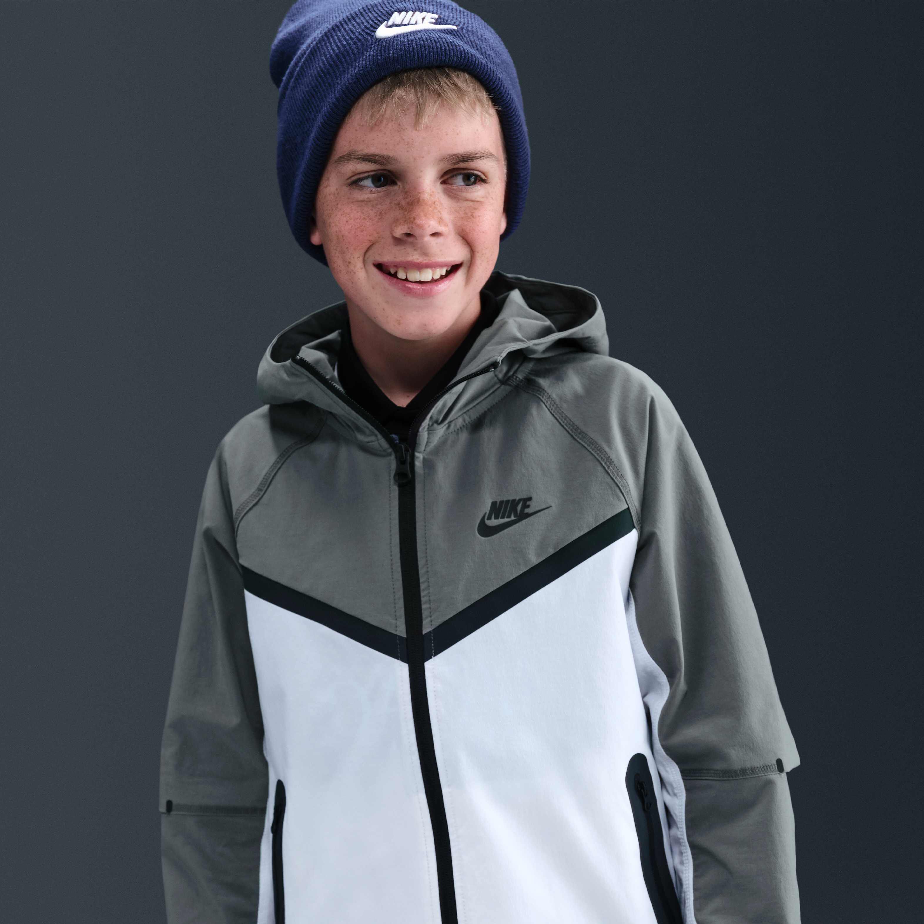 Buy Nike Tech Older Kids' (Boys') Woven Jacket - White/Smoke