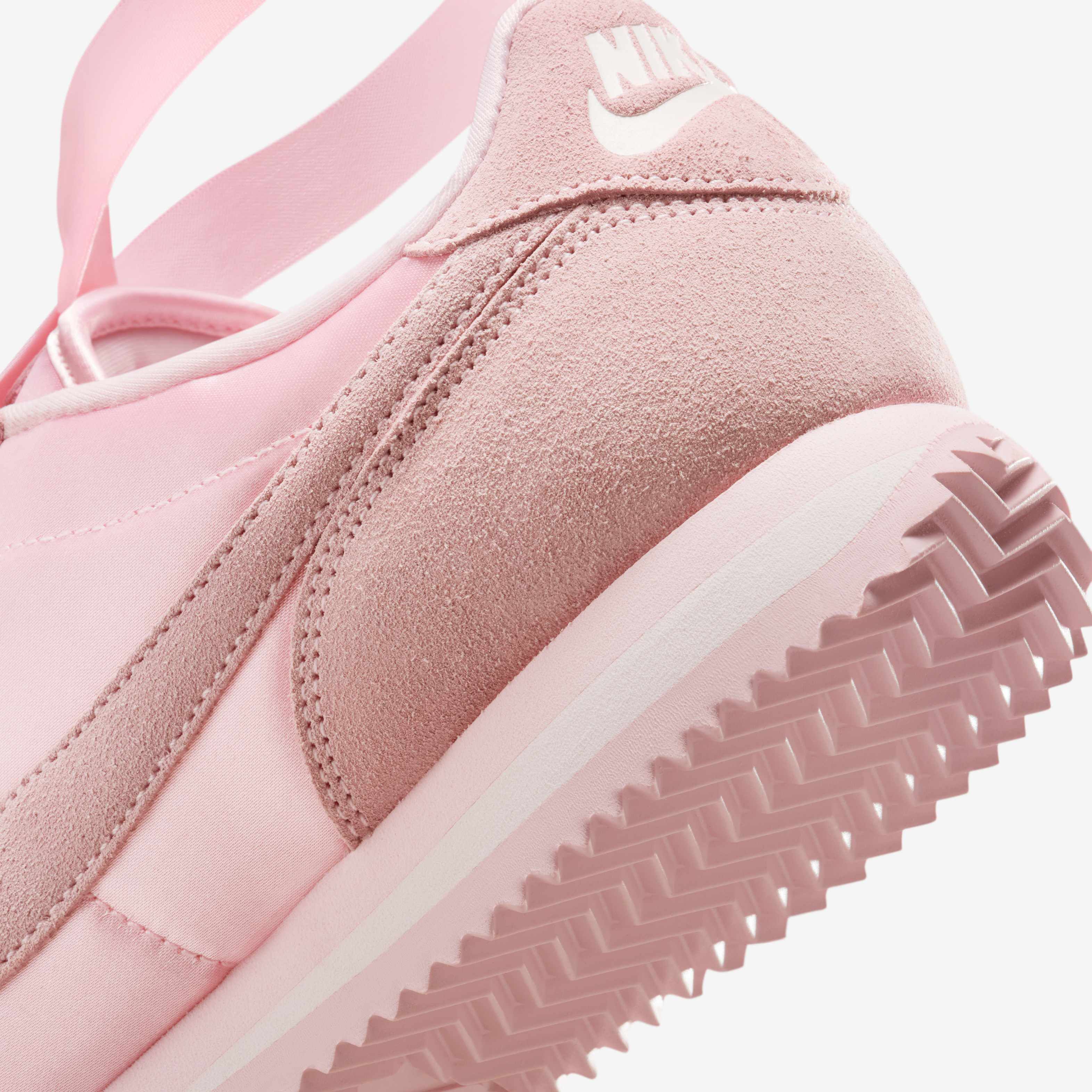 nike cortez trainers in pink nylon