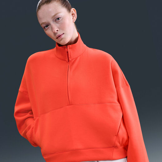 All Things Comfort-Nike, Nike 24.7 ImpossiblySoft, Women's Dri-FIT Oversized 1/2-Zip Top