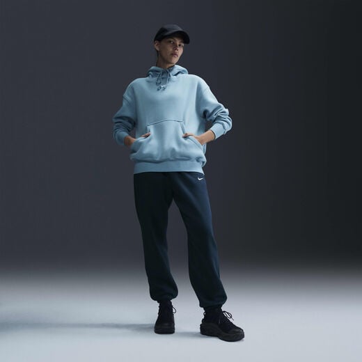 Clothing-Nike, Nike Sportswear Phoenix Fleece, Women's High-Waisted Oversized Tracksuit Bottoms