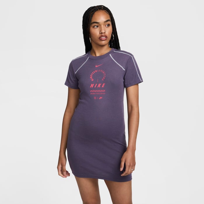 Buy Nike Sportswear Women's Short-Sleeve Dress Dark Raisin