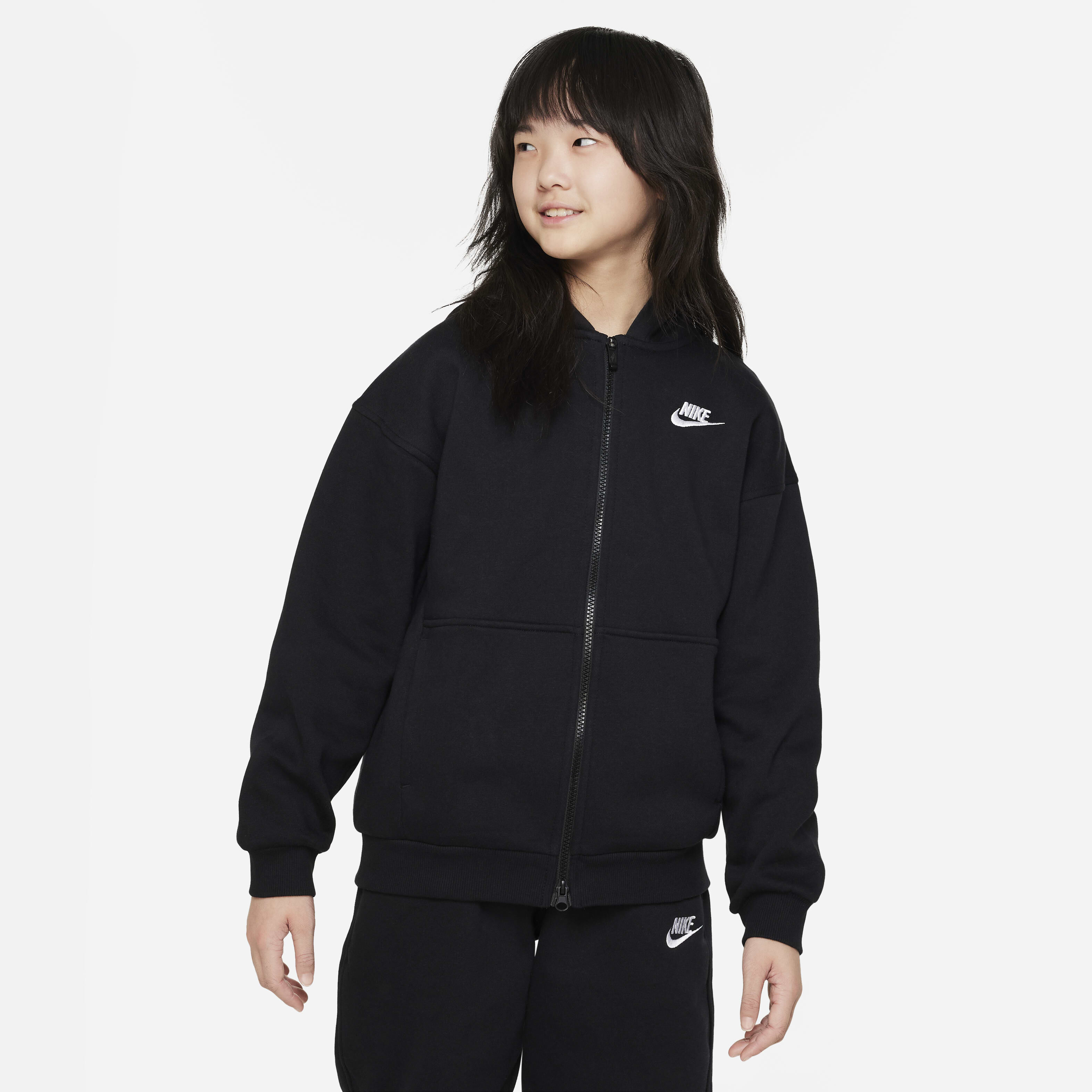 Buy Nike Sportswear Club Fleece Older Kids Oversized Full Zip Hoodie Nike Qatar Official