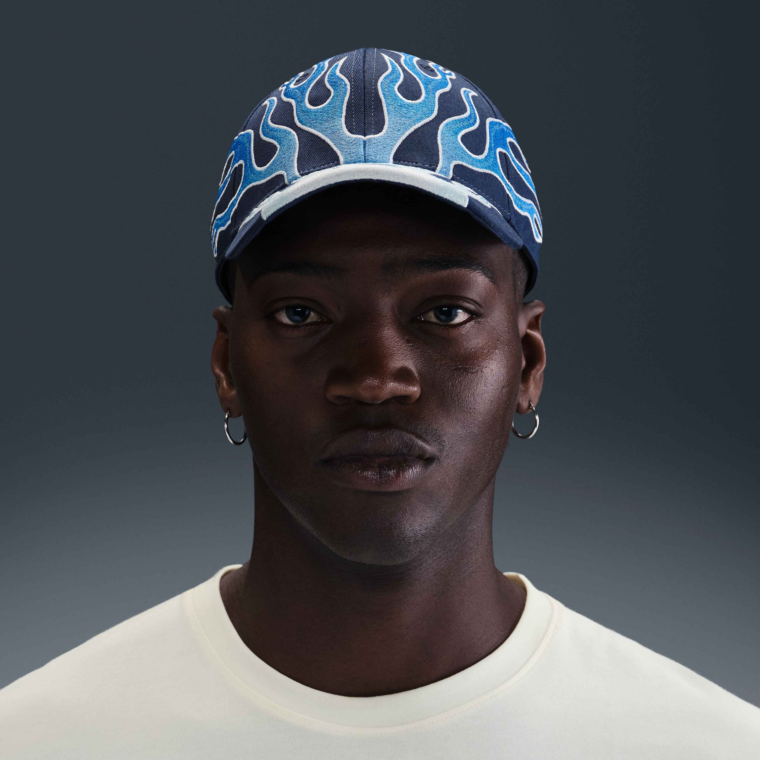 帽子 nike club cap structured og flame navy Nike Structured OG Flame Club Cap Midnight Navy Men's - SS25