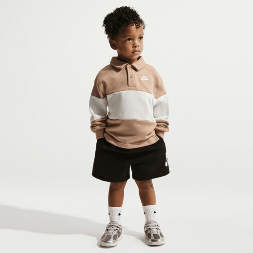 أجدد قمصان بولو للأطفال-نايكي, نايكي كلوب, تيشيرت بولو فرنش تيري بأكمام طويلة للأطفال الرضع