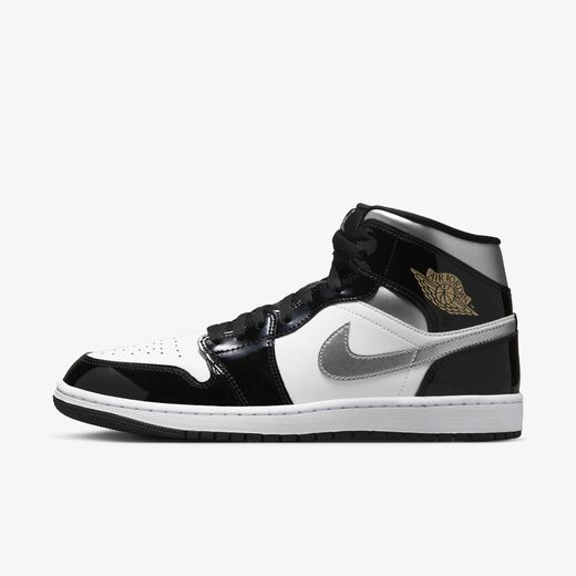 Gifting Season-Jordan, Air Jordan 1 Mid 'Black Patent', Men's Shoes