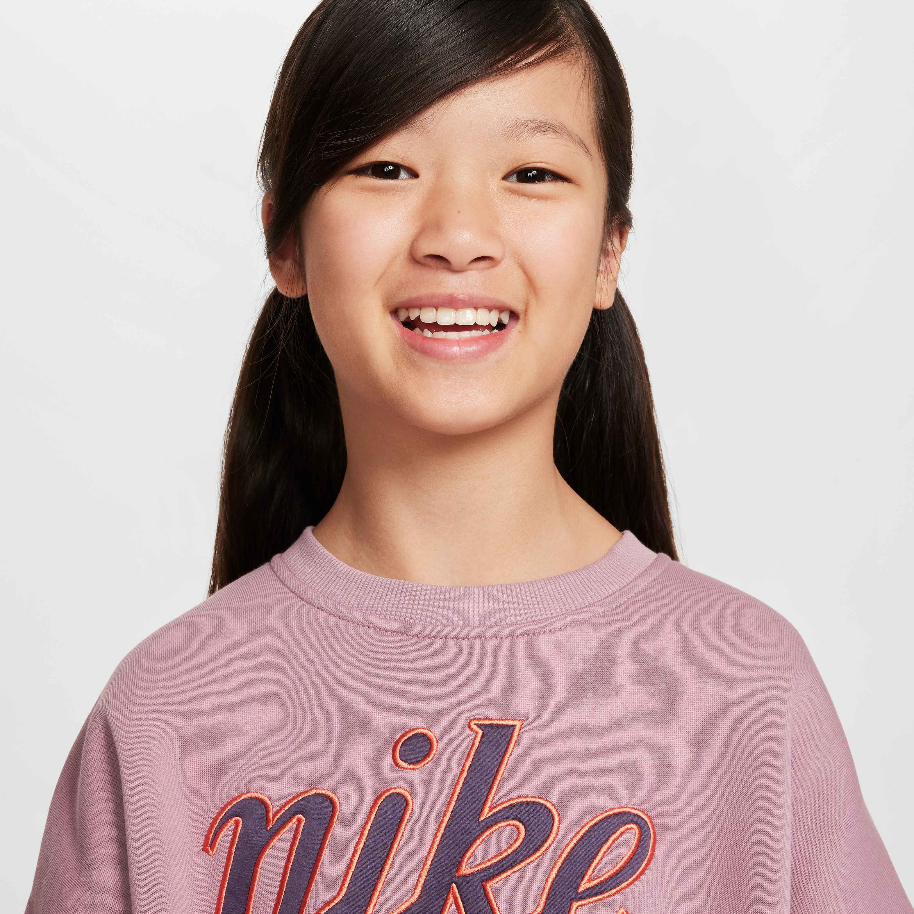 Pink nike crew neck hotsell