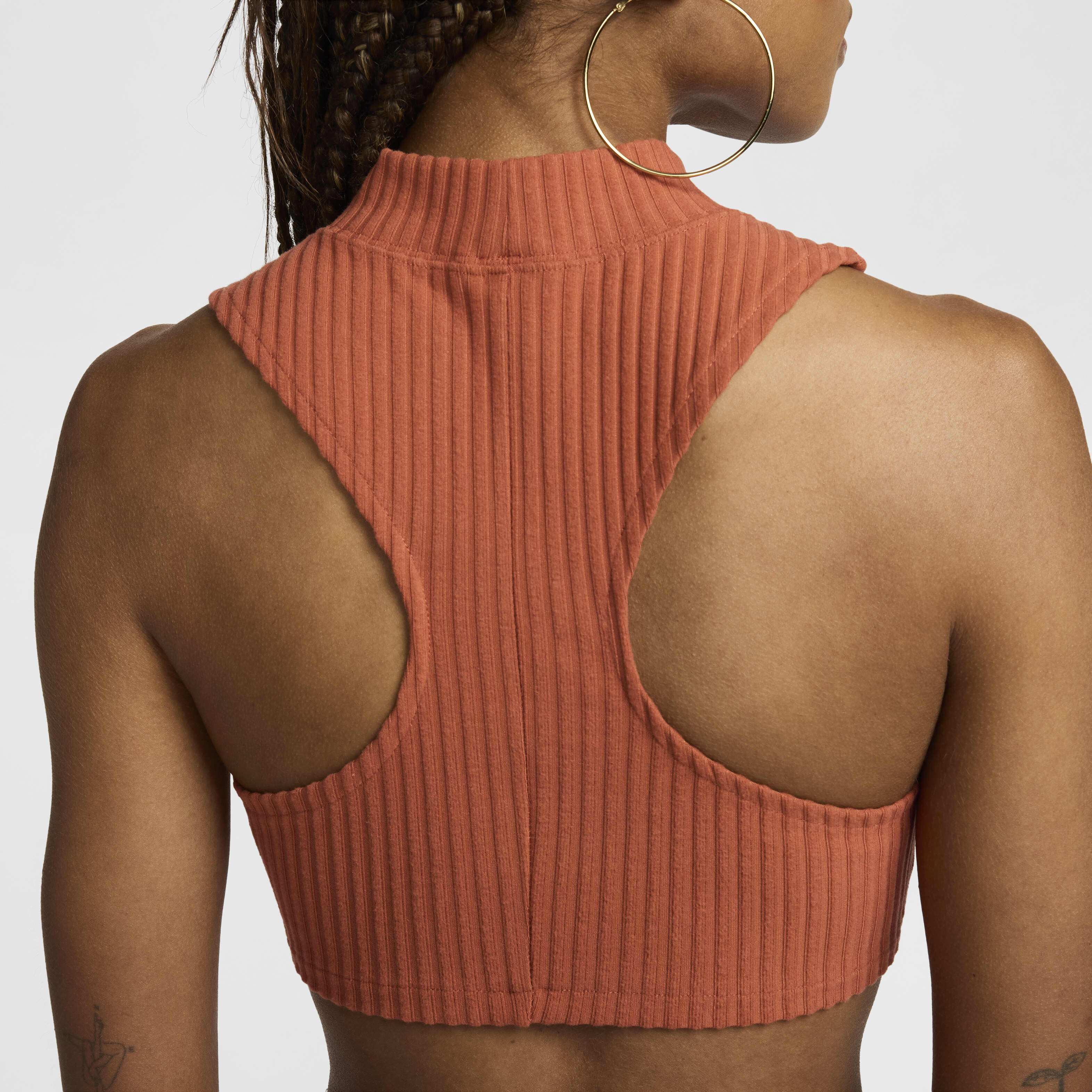 Buy Nike Sportswear Chill Rib Women s Tight Mock Neck Cropped Tank Top Nike Qatar Official