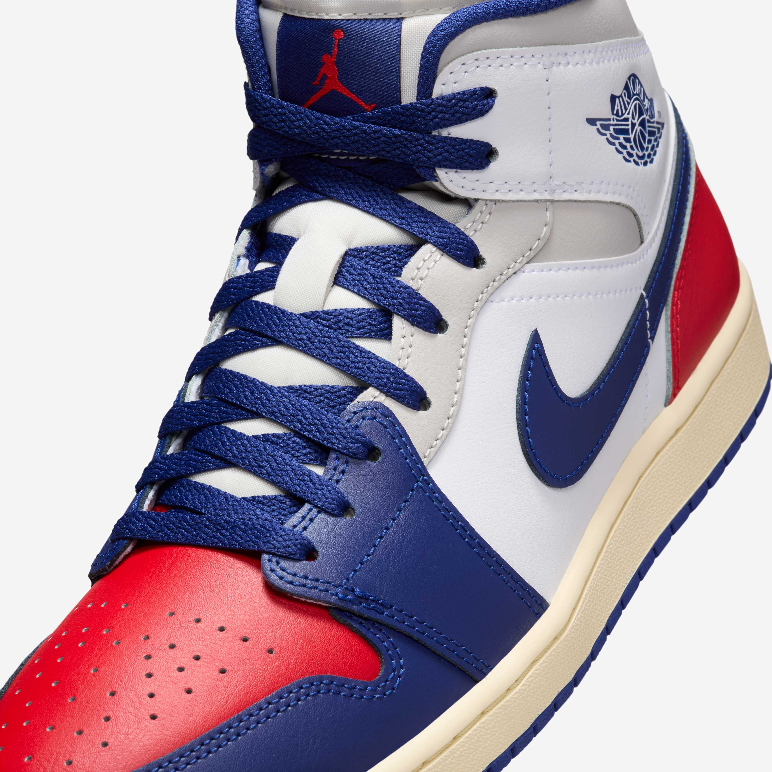 Buy Air Jordan 1 Mid Men's Shoes - White/University Red/Neutral
