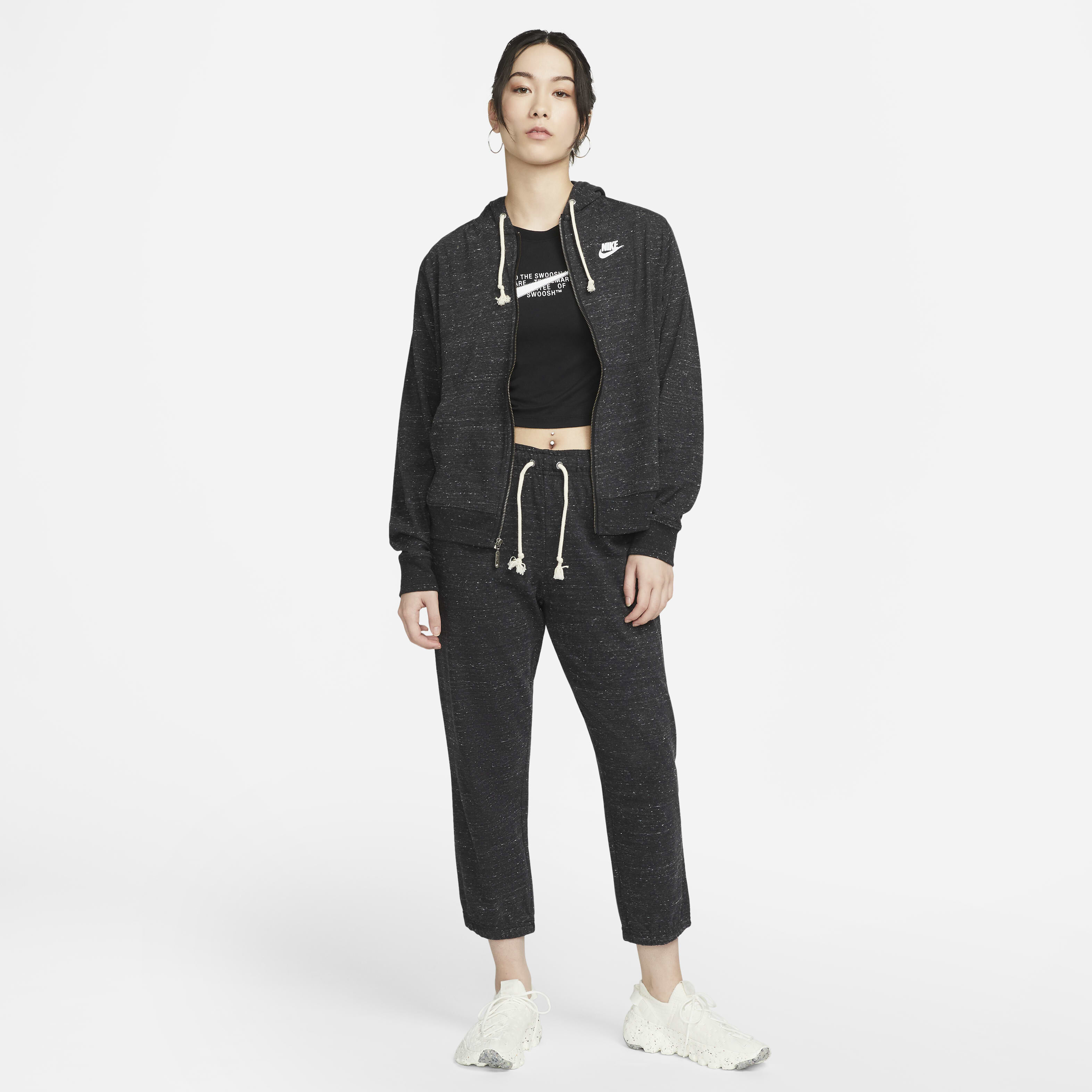 nike sportswear gym vintage zip hoodie