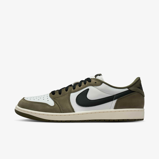 Jordan-JRDN, Air Jordan 1 Retro Low "Medium Olive and Summit White", Men's shoes