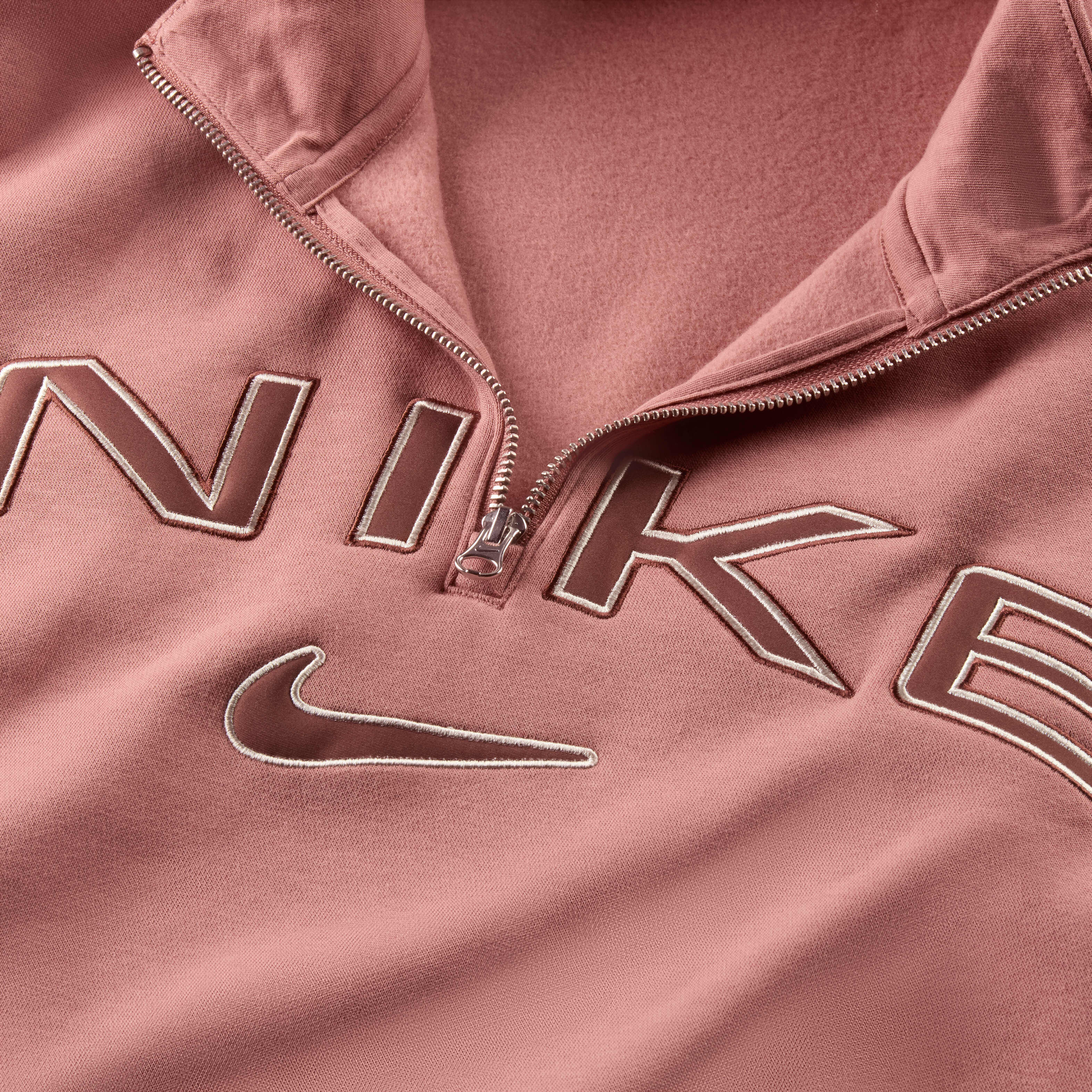 Pink nike zip up top best sale