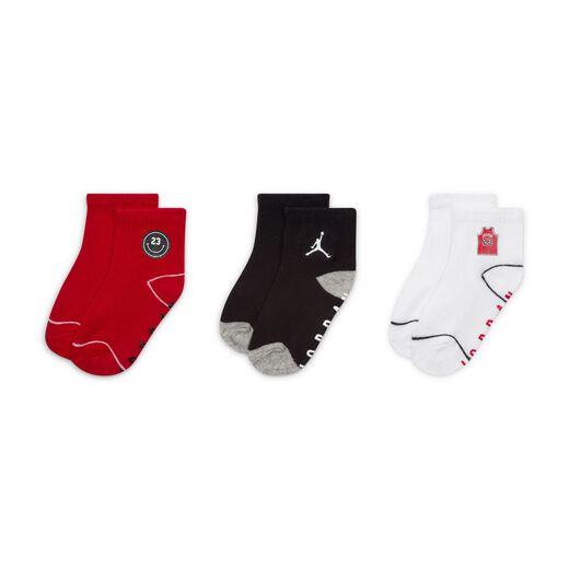 Grippers-Jordan, Jordan Icon Patches, Baby (0-9M) Gripper Socks (3 Pairs)