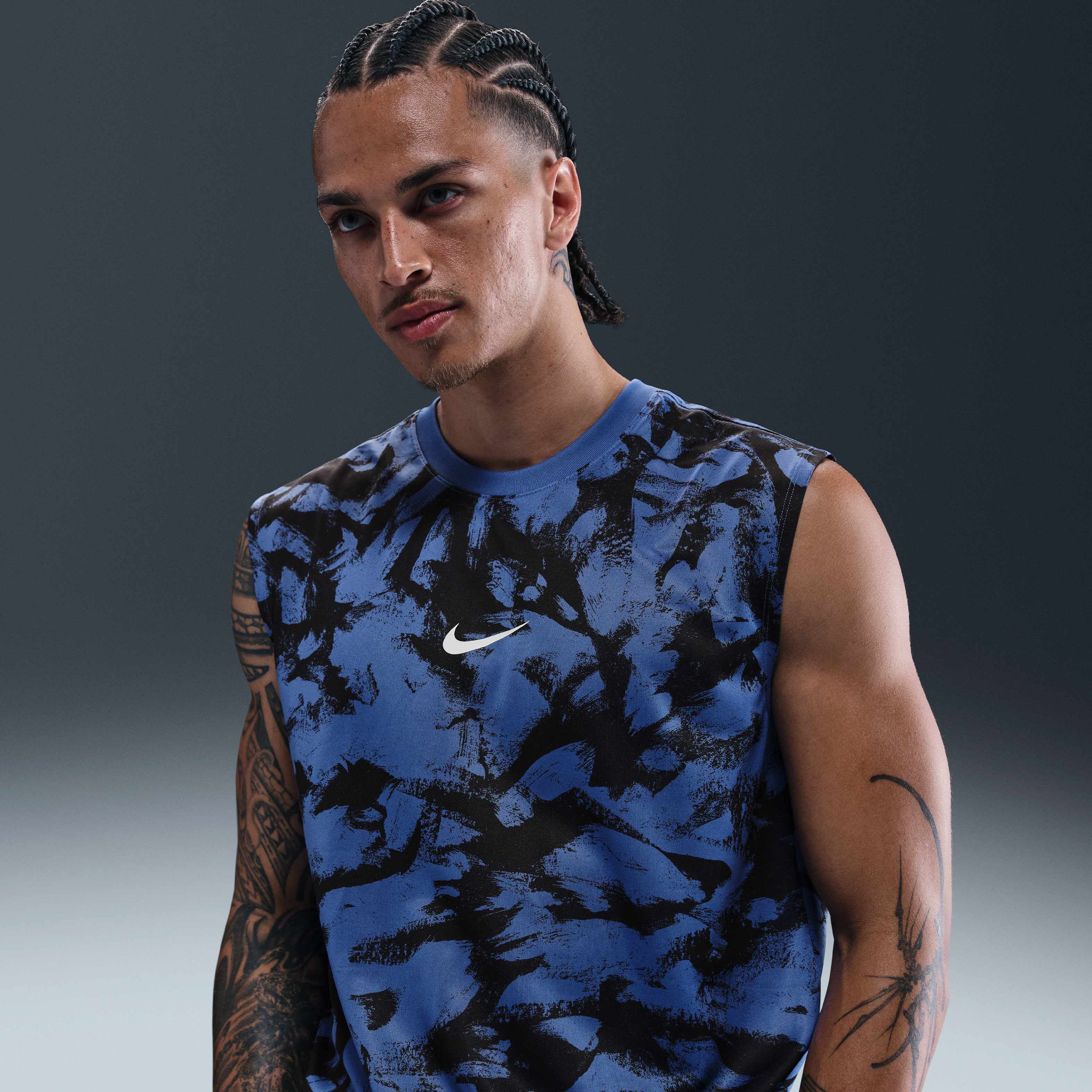 blue nike sleeveless shirt