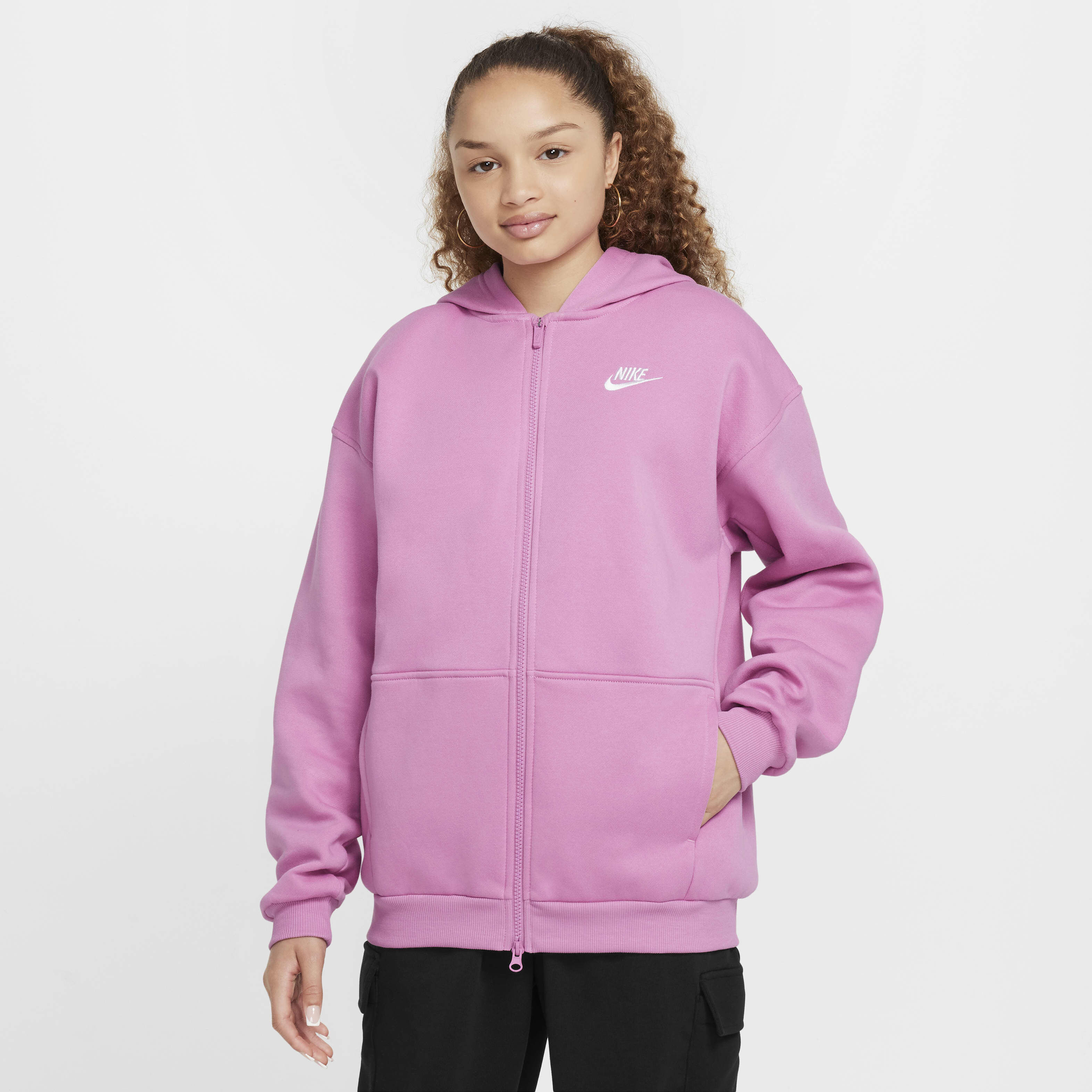 Buy Nike Sportswear Club Fleece Older Kids Oversized Full Zip Hoodie Nike Qatar Official