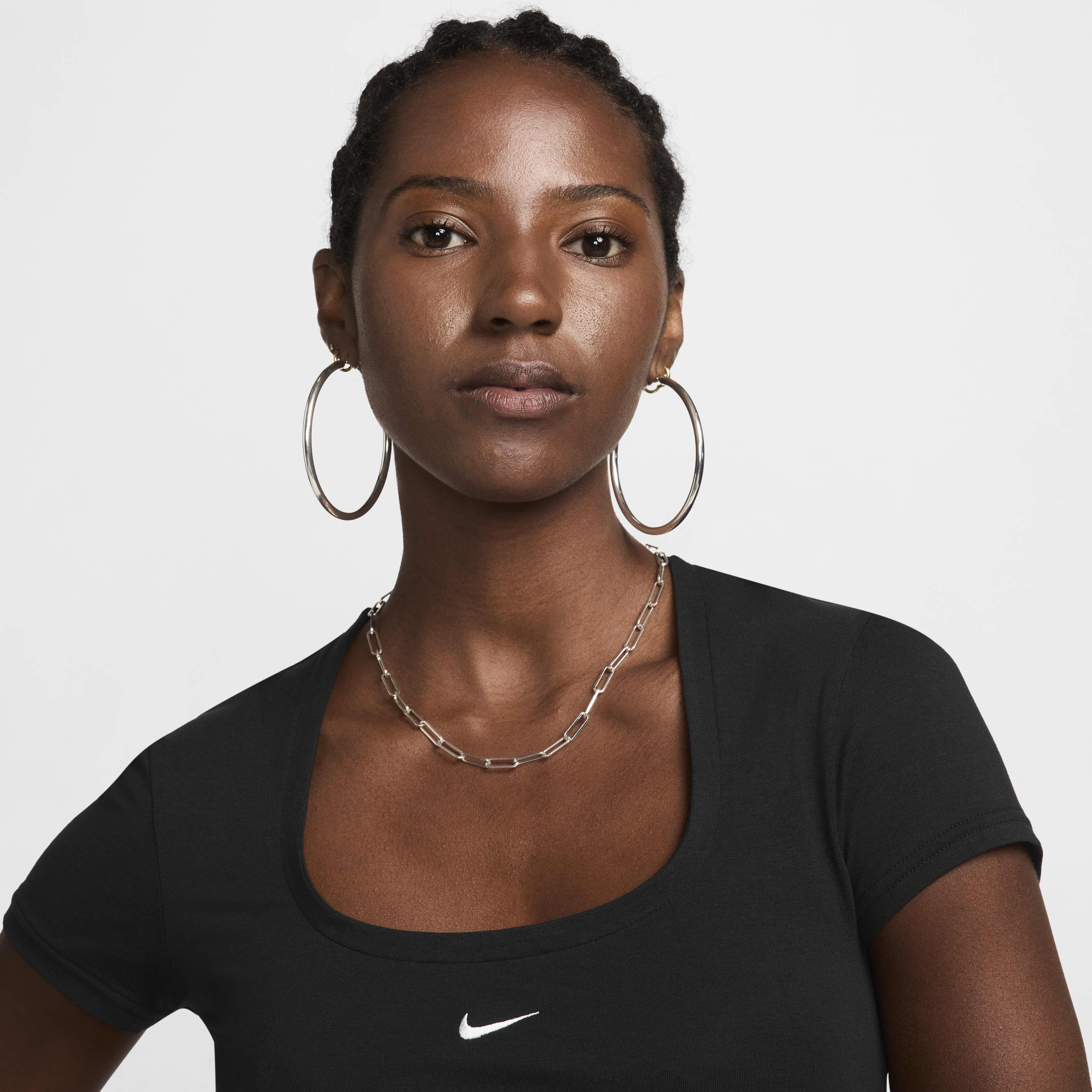 Buy Nike Sportswear Chill Knit Women s Short Sleeve Square Neck Top Nike Qatar Official