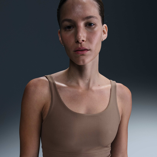 New In Women's Sports Bras Light Support-Nike, Nike Zenvy Rib, Women's Light-Support Padded Longline Sports Bra