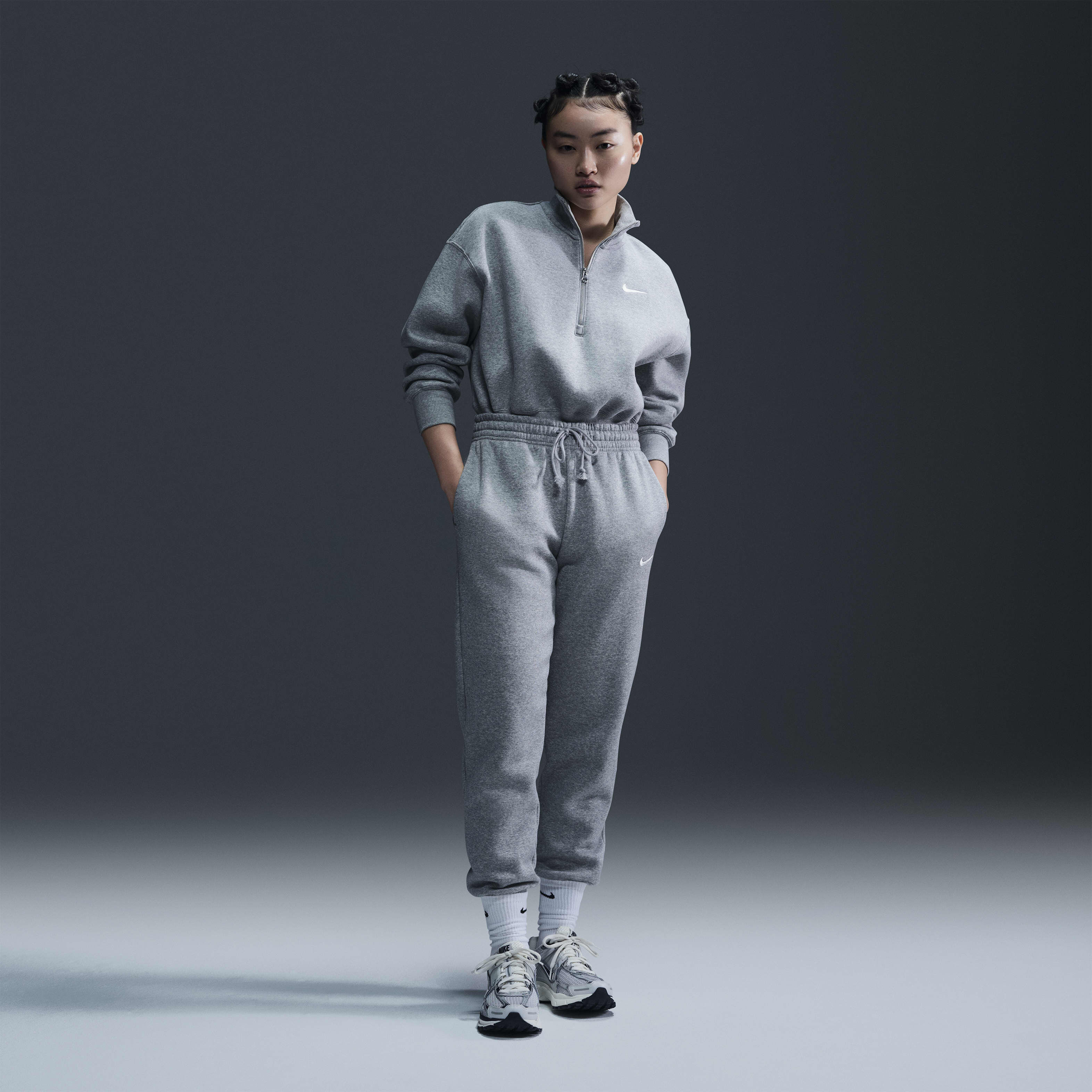 Nike sportswear fleece graphic tracksuit discount