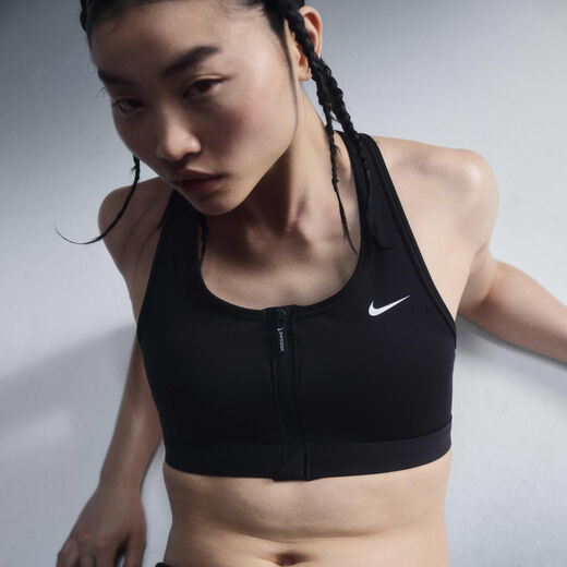 Sports Bras-Nike, Nike Swoosh Front Zip, Women's Medium-Support Padded Sports Bra