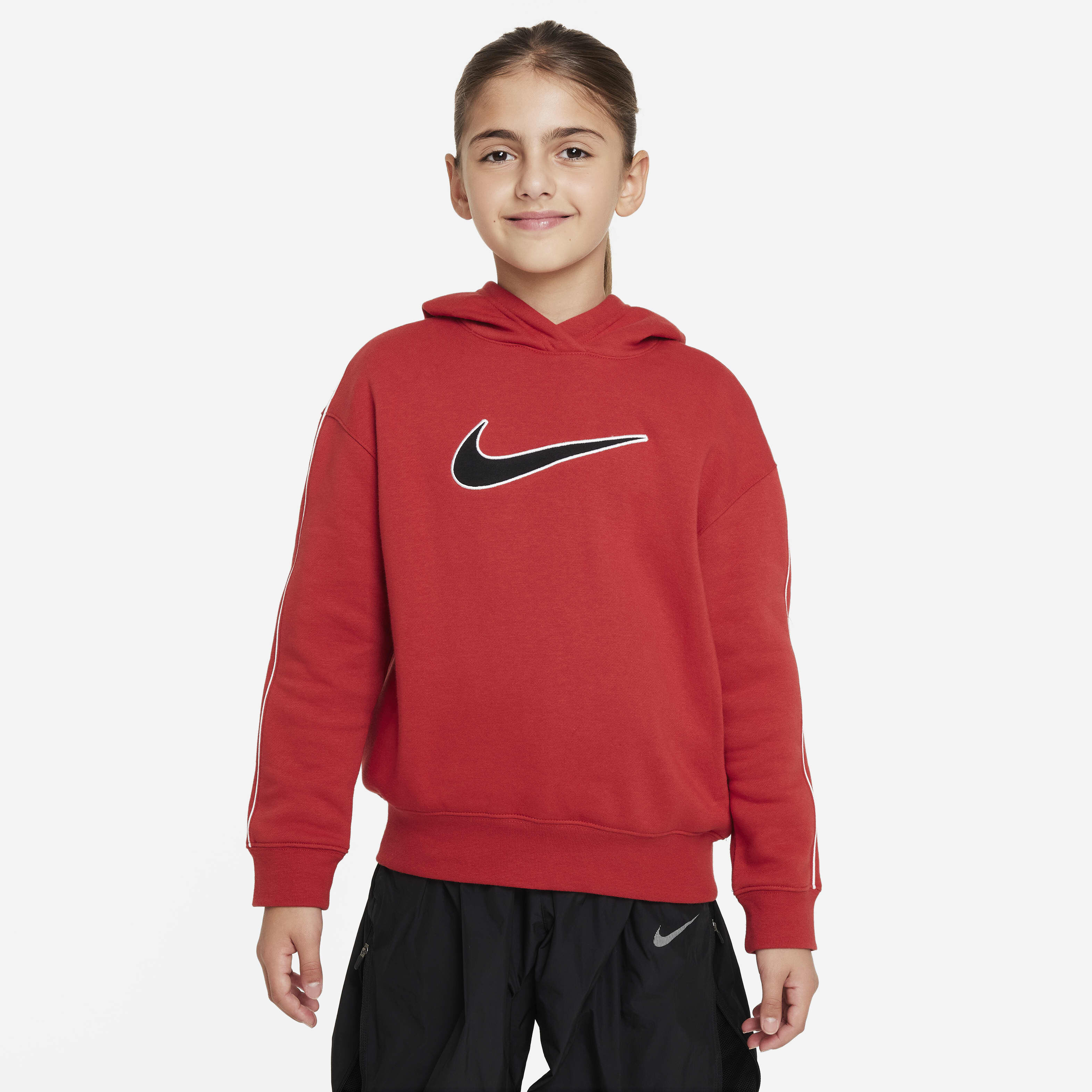 Buy Nike Sportswear Older Kids Girls Oversized Fleece Pullover Hoodie Nike Qatar Official