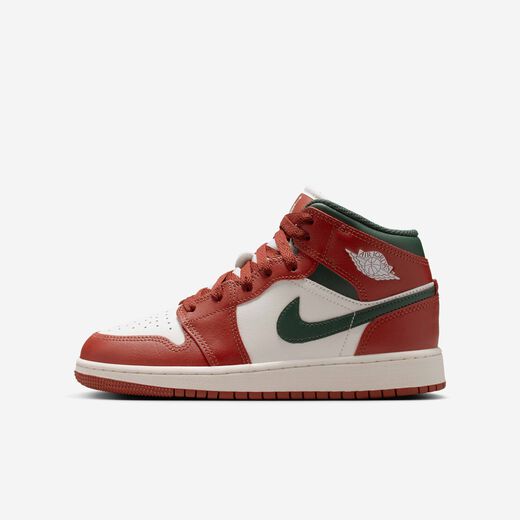 Kids Collection-JRDN, Air Jordan 1 Mid 'Redstone/Midnight Green', Older Kids' Shoes